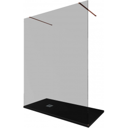 Душевая перегородка Allen Brau Infinity 160 см. профиль бронза, стекло прозрачное