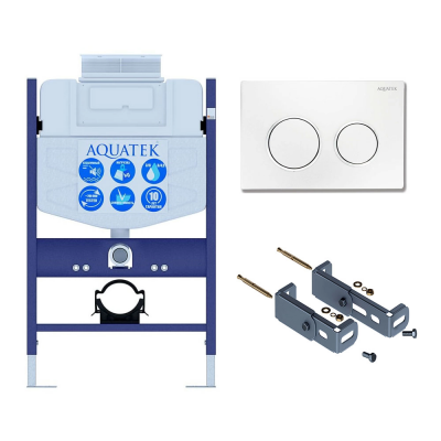 Инсталляция для подвесного унитаза с верхней кнопкой смыва Aquatek INS-0000018, кнопка смыва белая + крепеж купить с доставкой. 100% Оригинал. Гарантия! Инсталляция для подвесного унитаза с верхней кнопкой смыва Aquatek INS-0000018, кнопка смыва белая + крепеж купить с доставкой. 100% Оригинал. Гарантия!