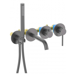 AQ1344BGM ЕВРОПА смеситель для ванны встроенный (внешняя и скрытая часть), оружейная сталь AQ1344BGM ЕВРОПА смеситель для ванны встроенный (внешняя и скрытая часть), оружейная сталь