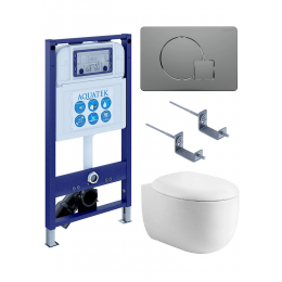 Комплект унитаз с инсталляцией, кнопкой и сиденьем SET AQUATEK АЛЬТАИР cm-070 4в1 безободковый Комплект унитаз с инсталляцией, кнопкой и сиденьем SET AQUATEK АЛЬТАИР cm-070 4в1 безободковый