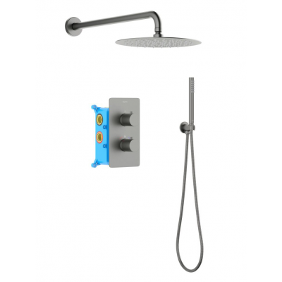 AQ1376BGM ЕВРОПА Set 3 в 1 душевой комплект, оружейная сталь купить с доставкой. 100% Оригинал. Гарантия!