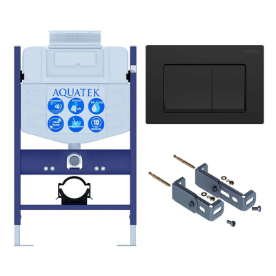 Инсталляция для подвесного унитаза с верхней кнопкой смыва Aquatek INS-0000018, кнопка смыва черная + крепеж купить с доставкой. 100% Оригинал. Гарантия! Инсталляция для подвесного унитаза с верхней кнопкой смыва Aquatek INS-0000018, кнопка смыва черная + крепеж купить с доставкой. 100% Оригинал. Гарантия!