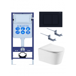 Комплект унитаз с инсталляцией, кнопкой и сиденьем SET AQUATEK ОБЕРОН T-012 4в1 безободковый Комплект унитаз с инсталляцией, кнопкой и сиденьем SET AQUATEK ОБЕРОН T-012 4в1 безободковый