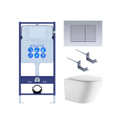 Комплект унитаз с инсталляцией, кнопкой и сиденьем SET AQUATEK ЛИБЕРТИ-011 4в1 безободковый купить с доставкой. 100% Оригинал. Гарантия! Комплект унитаз с инсталляцией, кнопкой и сиденьем SET AQUATEK ЛИБЕРТИ-011 4в1 безободковый купить с доставкой. 100% Оригинал. Гарантия!