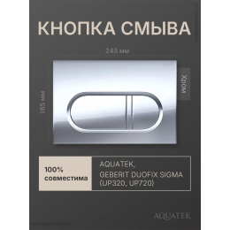 Кнопка смыва Aquatek KDI-0000043 хром глянец