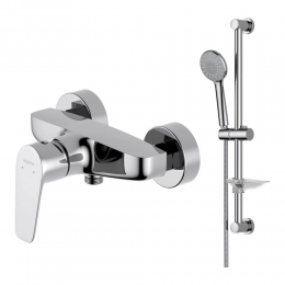 AQ1160CR БЕТТА смеситель для душа + AQ2013CR БЕТТА душевой гарнитур 3jet 65 см