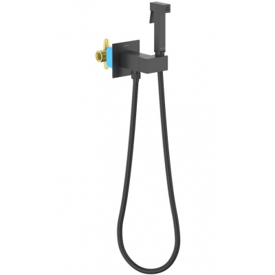 Комплект для гигиенического душа встроенный (смеситель с прогрессивным картриджем + гигиеническая лейка + шланг) AQUATEK, матовый черный AQ1025MB ЛИРА купить с доставкой. 100% Оригинал. Гарантия!
