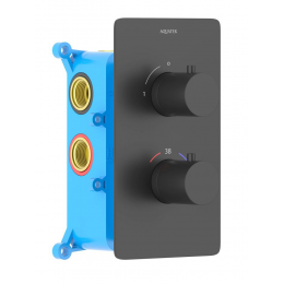 Термостатический смеситель для душа (внешняя и скрытая часть) AQUATEK, матовый черный AQ1391MB ЕВРОПА