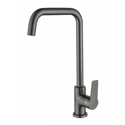 AQ1781BGM ЛУГАНО смеситель для кухни (квадратный излив), оружейная сталь купить с доставкой. 100% Оригинал. Гарантия!