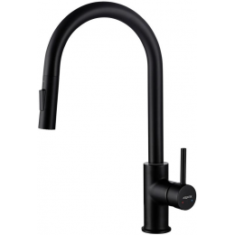 Смеситель для кухни с вытяжным изливом 2jet AQUATEK, матовый черный AQ1384MB ЕВРОПА