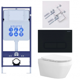 Комплект унитаз с инсталляцией, кнопкой и сиденьем Aquatek Лея SET AQUATEK ЛЕЯ Т-017 4в1 Комплект унитаз с инсталляцией, кнопкой и сиденьем Aquatek Лея SET AQUATEK ЛЕЯ Т-017 4в1