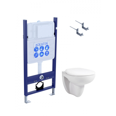 Комплект унитаз с инсталляцией и сиденьем микролифт Aquatek Каир SET AQUATEK КАИР KKI безободковый купить с доставкой. 100% Оригинал. Гарантия!