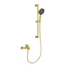 AQ1748BG ЛУГАНО смеситель для ванны с душевым гарнитуром, шлиф. золото
