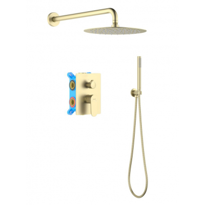 AQ1272BG ОБЕРОН Set 3 в 1 душевой комплект, шлиф. золото купить с доставкой. 100% Оригинал. Гарантия!