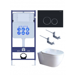 Комплект унитаз с инсталляцией, кнопкой и сиденьем микролифт Aquatek Поларис SET AQUATEK ПОЛАРИС-01-020 4в1 безободковый Комплект унитаз с инсталляцией, кнопкой и сиденьем микролифт Aquatek Поларис SET AQUATEK ПОЛАРИС-01-020 4в1 безободковый