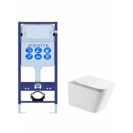 Комплект унитаз с инсталляцией SET AQUATEK ЛИБРА T-INS17 безободковый Комплект унитаз с инсталляцией SET AQUATEK ЛИБРА T-INS17 безободковый