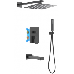 Set 4 в 1 душевой комплект AQUATEK, матовый черный AQ1673MB ЛИБРА Set 4 в 1 душевой комплект AQUATEK, матовый черный AQ1673MB ЛИБРА