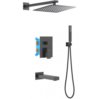 Set 4 в 1 душевой комплект AQUATEK, матовый черный AQ1673MB ЛИБРА купить с доставкой. 100% Оригинал. Гарантия!