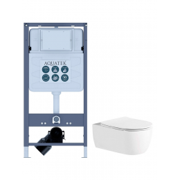 Комплект унитаз с инсталляцией и сиденьем микролифт Aquatek Set AQUATEK ЕВРОПА New-INSP01 безободковый Комплект унитаз с инсталляцией и сиденьем микролифт Aquatek Set AQUATEK ЕВРОПА New-INSP01 безободковый