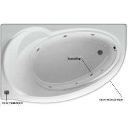 Акриловая ванна АКВАТЕК Бетта 160х97 левая, с гидромассажем Standard (пневмоуправление), с фронтальным экраном Акриловая ванна АКВАТЕК Бетта 160х97 левая, с гидромассажем Standard (пневмоуправление), с фронтальным экраном