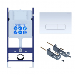 Инсталляция для подвесного унитаза ECO Standart 50 INS-0000014, кнопка смыва белая + крепеж Инсталляция для подвесного унитаза ECO Standart 50 INS-0000014, кнопка смыва белая + крепеж