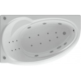 Акриловая ванна АКВАТЕК Бетта 150х95 BET150-0000009 с гидромассажем Standard (пневмоуправление), с фронтальным экраном