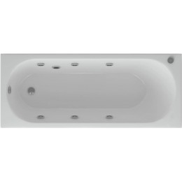 Акриловая ванна Акватек Оберон 170x70 OBR170-0000010 c гидромассажем (пневмоуправление), с фронтальным экраном (слив слева)