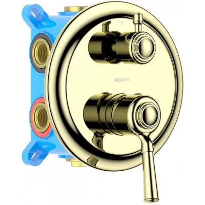 Смеситель для ванны 3 режима (внешняя и скрытая часть) AQUATEK, полир. золото AQ1547PG КЛАССИК купить с доставкой. 100% Оригинал. Гарантия!