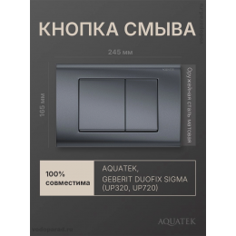 Кнопка смыва Aquatek KDI-0000033 оружейная сталь