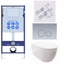 Комплект унитаз с инсталляцией, кнопкой и сиденьем Aquatek Поларис SET AQUATEK ПОЛАРИС-036 4в1 Комплект унитаз с инсталляцией, кнопкой и сиденьем Aquatek Поларис SET AQUATEK ПОЛАРИС-036 4в1