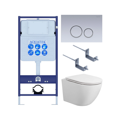 Комплект унитаз с инсталляцией, кнопкой и сиденьем SET AQUATEK ЕВРОПА T KDI19 безободковый купить с доставкой. 100% Оригинал. Гарантия! Комплект унитаз с инсталляцией, кнопкой и сиденьем SET AQUATEK ЕВРОПА T KDI19 безободковый купить с доставкой. 100% Оригинал. Гарантия!