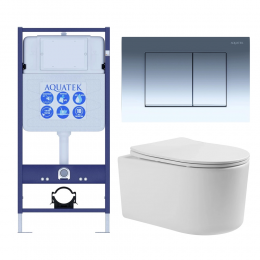 Комплект унитаз с инсталляцией, кнопкой и сиденьем микролифт Aquatek Мия SET AQUATEK МИЯ-010 4в1 безободковый Комплект унитаз с инсталляцией, кнопкой и сиденьем микролифт Aquatek Мия SET AQUATEK МИЯ-010 4в1 безободковый