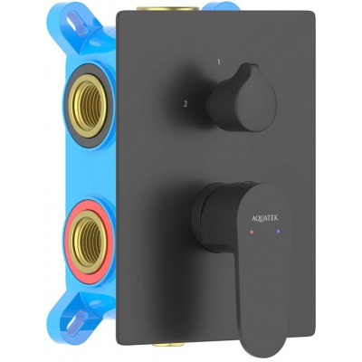 Смеситель для ванны 3 режима (внешняя и скрытая часть) AQUATEK, матовый черный AQ1247MB ОБЕРОН купить с доставкой. 100% Оригинал. Гарантия!