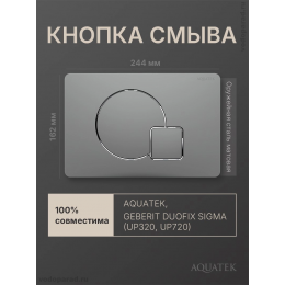 Кнопка смыва Aquatek KDI-0000070 оружейная сталь матовая