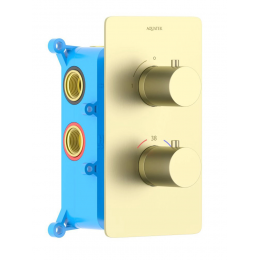 AQ1391BG ЕВРОПА термостатический смеситель для душа (внешняя и скрытая часть), шлиф. золото AQ1391BG ЕВРОПА термостатический смеситель для душа (внешняя и скрытая часть), шлиф. золото