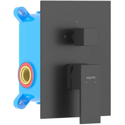 Смеситель для ванны 2 режима, (внешняя и скрытая часть) AQUATEK, матовый черный AQ1646MB ЛИБРА купить с доставкой. 100% Оригинал. Гарантия!