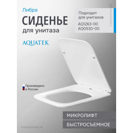 Сиденье для унитаза с крышкой быстросъемное с микролифтом Aquatek Либра AQ0065-00