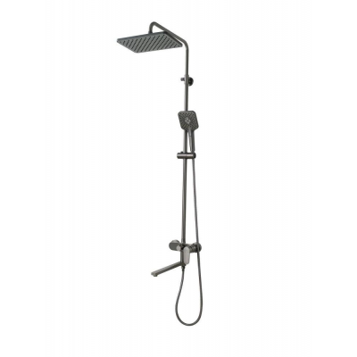 AQ2840BGM НИКА душевая система (смеситель для ванны) 3 jet 300х193 мм с длинным изливом, оружейная сталь купить с доставкой. 100% Оригинал. Гарантия!