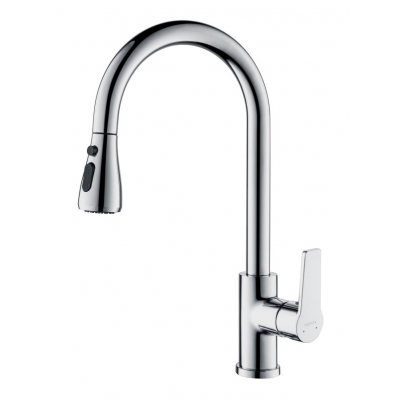 AQ1784CR ЛУГАНО смеситель для кухни с вытяжным изливом 2jet купить с доставкой. 100% Оригинал. Гарантия!