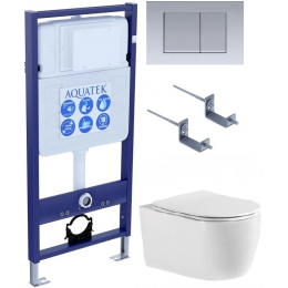 Комплект унитаз с инсталляцией, кнопкой и сиденьем Aquatek Standart SET AQUATEK ЕВРОПА cmp011 Комплект унитаз с инсталляцией, кнопкой и сиденьем Aquatek Standart SET AQUATEK ЕВРОПА cmp011