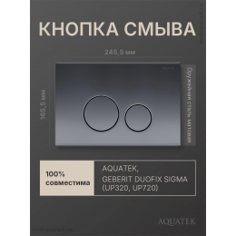 Кнопка смыва Aquatek KDI-0000039 оружейная сталь