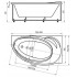 Акриловая ванна Aquatek Бетта 150х95 см BET150-0000042 правая, с фронтальным экраном (вклеенный каркас)
