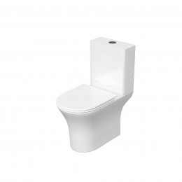 Унитаз напольный, безободковый Aquatek Optima 650x340x770, крышка-сиденье дюропласт, легкосъемное с микролифтом
