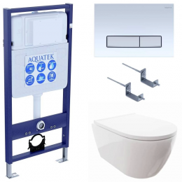 Комплект унитаз с инсталляцией, кнопкой и сиденьем микролифт Aquatek Поларис SET AQUATEK ПОЛАРИС-022 4в1 Комплект унитаз с инсталляцией, кнопкой и сиденьем микролифт Aquatek Поларис SET AQUATEK ПОЛАРИС-022 4в1