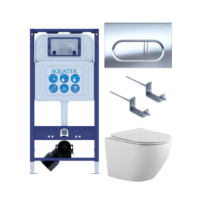 Комплект унитаз с инсталляцией, кнопкой и сиденьем SET AQUATEK ЕВРОПА-043 4в1 безободковый купить с доставкой. 100% Оригинал. Гарантия! Комплект унитаз с инсталляцией, кнопкой и сиденьем SET AQUATEK ЕВРОПА-043 4в1 безободковый купить с доставкой. 100% Оригинал. Гарантия!