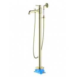 Смеситель для ванны напольный (внешняя и скрытая часть) AQUATEK, полир. золото AQ1545PG КЛАССИК