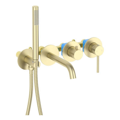 AQ1344BG ЕВРОПА смеситель для ванны встроенный (внешняя и скрытая часть), шлиф. золото купить с доставкой. 100% Оригинал. Гарантия!