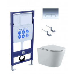 Комплект унитаз с инсталляцией, кнопкой и сиденьем Aquatek Вега SET AQUATEK ВЕГА-1905-016 безободковый Комплект унитаз с инсталляцией, кнопкой и сиденьем Aquatek Вега SET AQUATEK ВЕГА-1905-016 безободковый