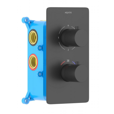 Термостатический смеситель для ванны 3 режима (внешняя и скрытая часть) AQUATEK, матовый черный AQ1393MB ЕВРОПА купить с доставкой. 100% Оригинал. Гарантия!