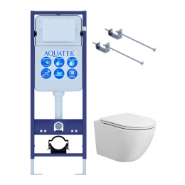 Комплект унитаз с инсталляцией и сиденьем SET AQUATEK ЕВРОПА T-17-KKI1 безободковый Комплект унитаз с инсталляцией и сиденьем SET AQUATEK ЕВРОПА T-17-KKI1 безободковый
